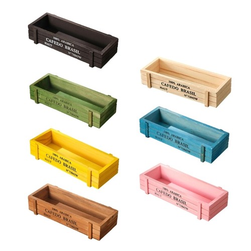 Wooden rectangle troughs box - wooden,