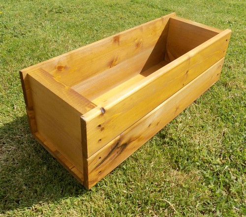 Wooden trough planter - trough,