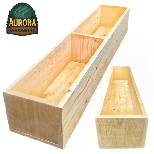Long wooden planter box solid - wooden,