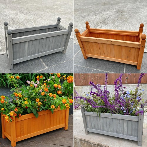 Wooden rectangular planter - wooden,