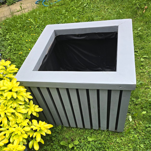 Grey square wooden outdoor - square,