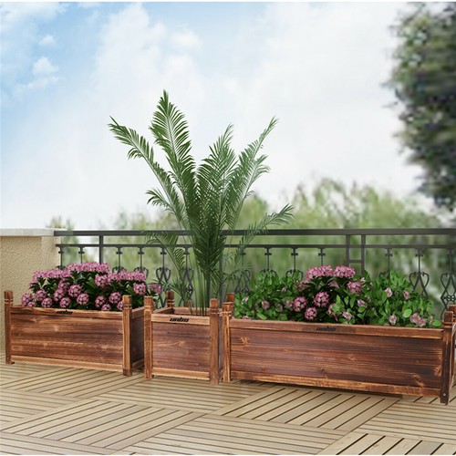 Wooden garden planter box - planter,