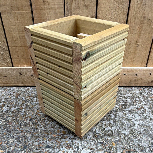 Treated wooden decking - treated, planter