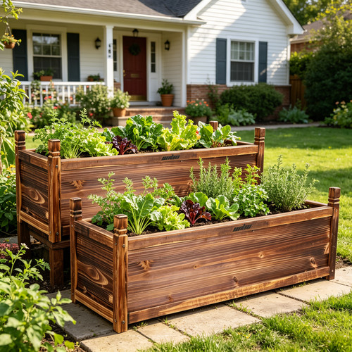 90cm large wooden planter - 90cm,