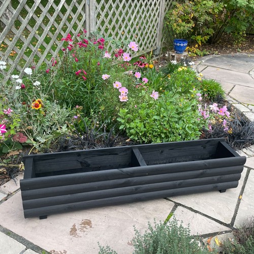 Wooden flower planter trough - flower,