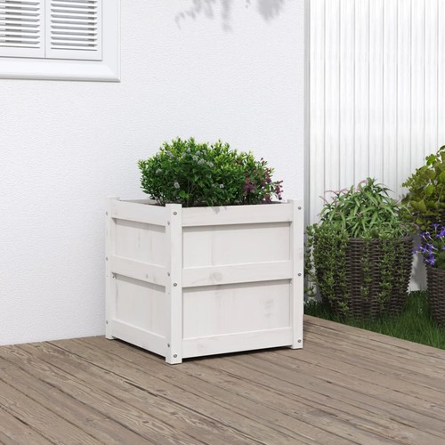 Planter white wooden garden - planter,