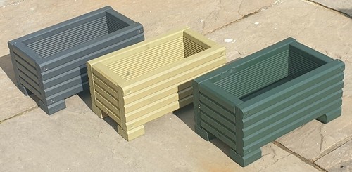 Coloured long wooden decking - coloured,