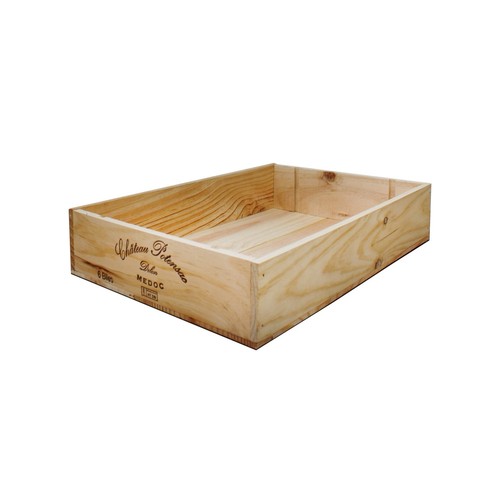 Shallow wooden wine box - wine,