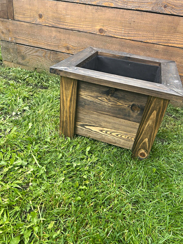 Wood square garden planter - wood,