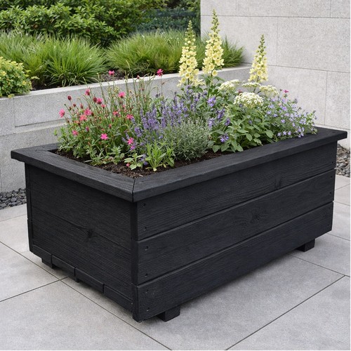 Wooden trough planter - wooden,