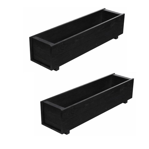 90cm wooden trough planters - 90cm,